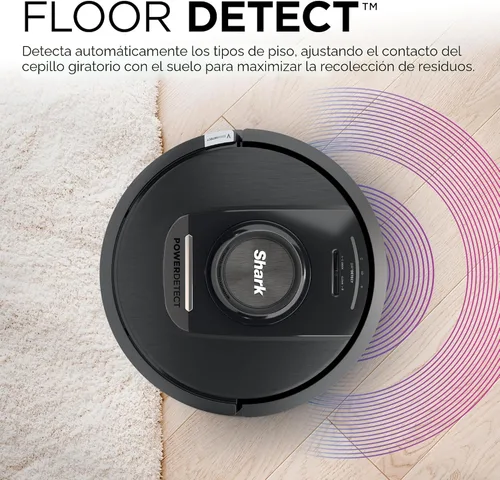 Vista 4 de Shark PowerDetect Robot Aspiradora con base autovaciante con tecnología NeverStuck, limpieza profunda automática en alfombras y suelos duros