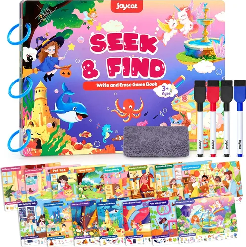 Vista 8 de JoyCat Actividades de Aprendizaje Preescolar 48 Páginas Reutilizables, Práctica de Escritura a Mano para Niños Pequeños, Libros de Trabajo