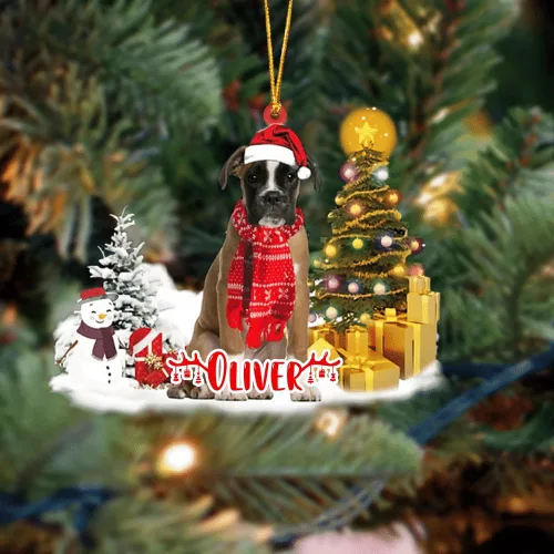 Vista 27 de NAZENTI Adorno personalizado de gato abisinio con árbol de pino, adorno de Navidad personalizado para perros amantes de las mascotas, colgante