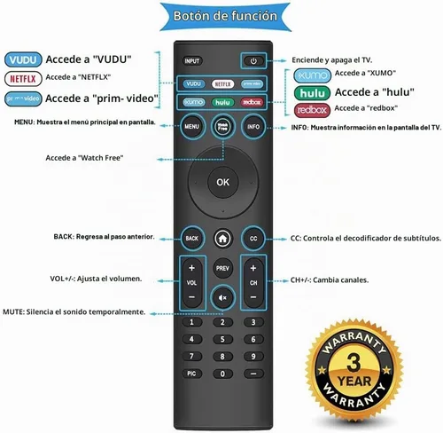 Vista 7 de Mando a distancia universal XRT140 compatible con todos los televisores