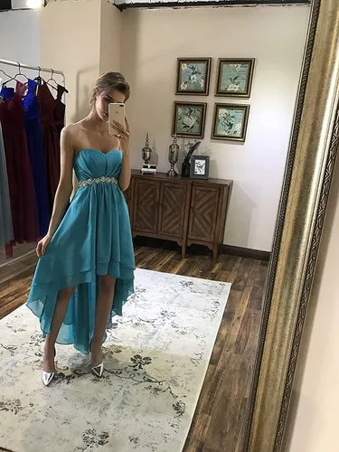 Vista 5 de Vestidos de dama de honor sin tirantes para mujer, con escote corazón, vestidos de fiesta de boda