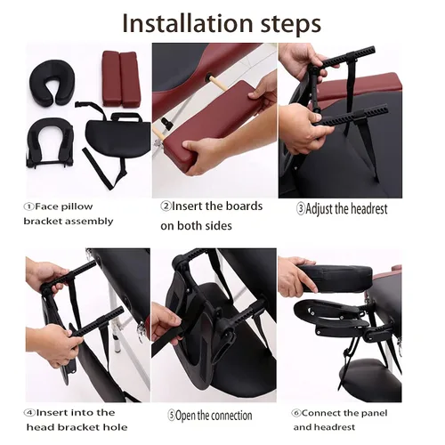 Vista 4 de Almohada de masaje boca abajo, soporte universal para cama de masaje. Soporte ajustable para reposacabezas de masaje, accesorios de juego