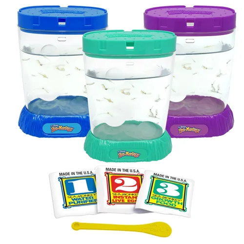 Vista 9 de Los monos marinos originales - Zoo oceánico - Kit de ciencia para criar tus propias mascotas - Incluye huevos, alimentos y purificador de agua