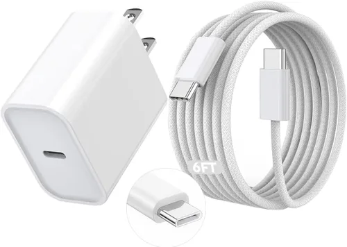Vista 13 de Cargador para iPhone 17 de carga rápida, cargador rápido USB C y cable tejido USBC a C de 3 pies tipo C para Apple iPhone 17e/17/17 Pro Max/17