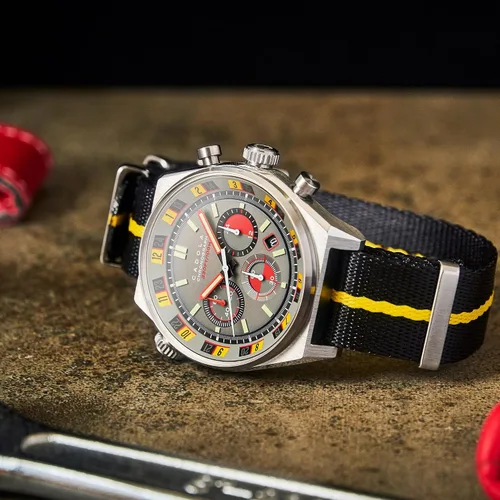 Vista 2 de Cadola Reloj cronógrafo intercontinental de 1.693 in para hombre con correa de cuero CD-1027
