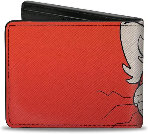 Vista 2 de Cartera plegable de poliuretano que gira rojo panda con cara sonriente y cara roja Rojo 40 x 35