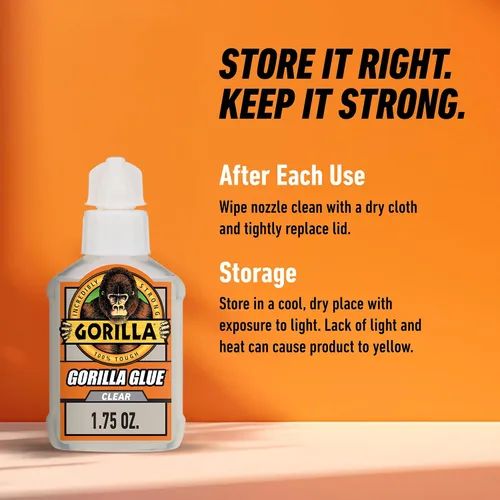 Vista 7 de Gorilla - Pegamento transparente, botella de 1.75 onzas (paquete de 1) - Cristal claro, para todo uso y resistente al agua