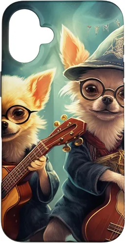 Vista 22 de iPhone 16 Chihuahua Mago Guitarristas, Chihuahua Dog, Estuche Guitarrista Mágico