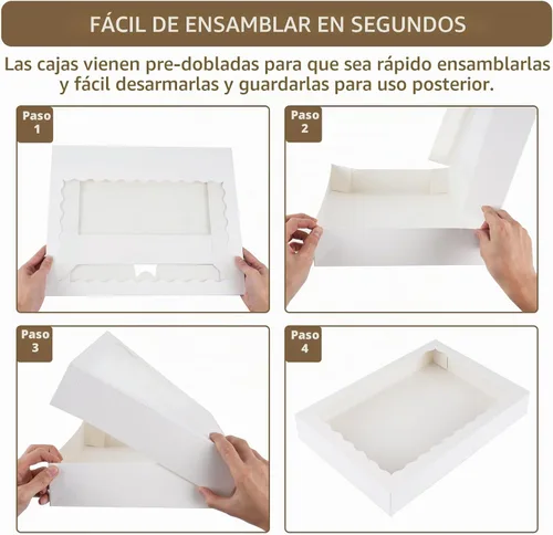 Vista 4 de Moretoes 30 cajas grandes para galletas de 16 x 11 x 2.5 pulgadas, cajas