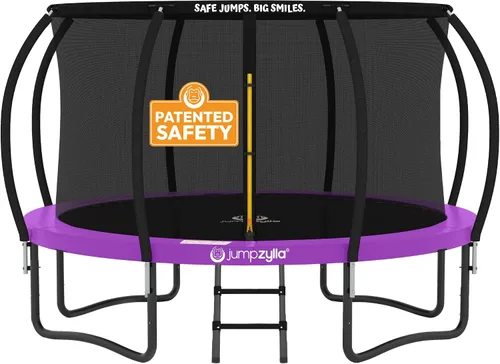 Vista 10 de Jumpzylla - Cama elástica recreativa para niños, con red de seguridad, escalera y revestimiento antioxidante, de 8, 10, 12, 14, 15 y 16 pies