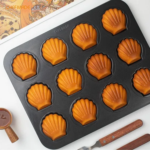 Vista 7 de CHEFMADE Madeleine - Sartén antiadherente de 12 cavidades de concha de vieira para hornear
