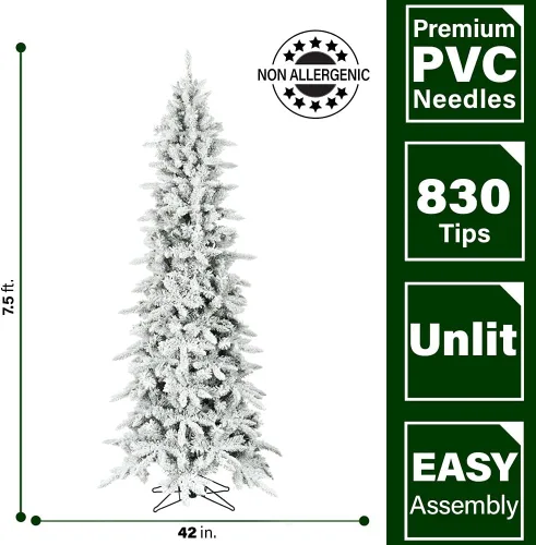 Vista 4 de Fraser Hill Farm - Árbol de Navidad de pino de montaña delgado de 7.5 pies