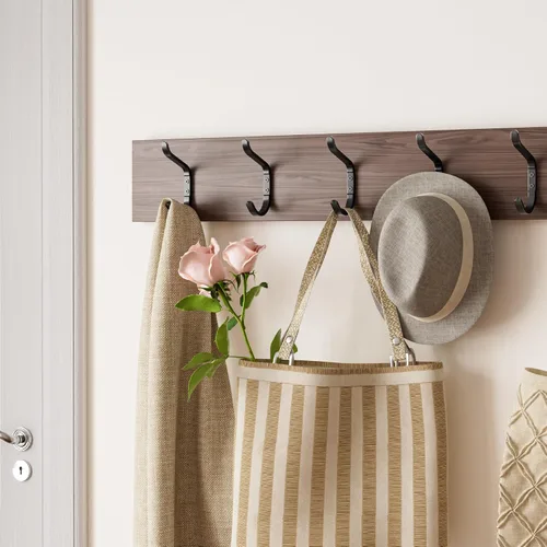 Vista 6 de Paquete de 12 ganchos de pared para colgar abrigos/toallas, colgador de pared para mochila, ropa, sombrero, bolso y puerta, armario, baño