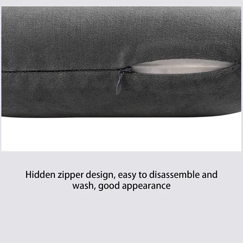 Vista 3 de Almohada rectangular de viaje de espuma viscoelástica de 15.4 x 11.0 x 3.5 in, cojín suave de rebote lento para cabeza y cuello con funda extraíble