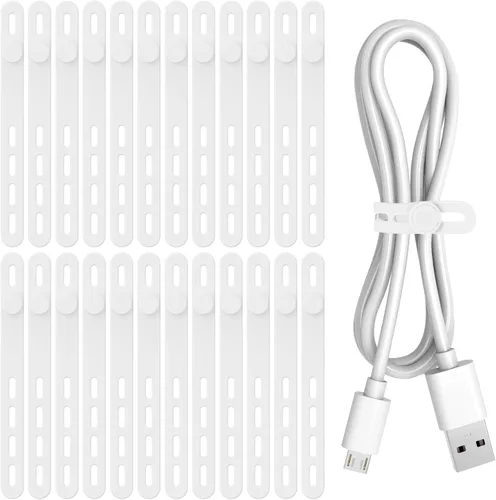 Vista 10 de Donruby 30 bridas de silicona para cables, correas organizadoras de cables Verde claro