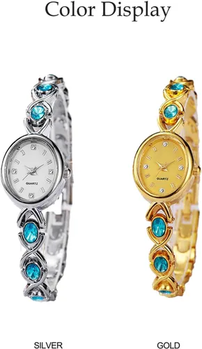 Vista 6 de Reloj para mujer, pulsera vintage pequeña, esfera ovalada, impermeable, de cuarzo, vestido de mesa