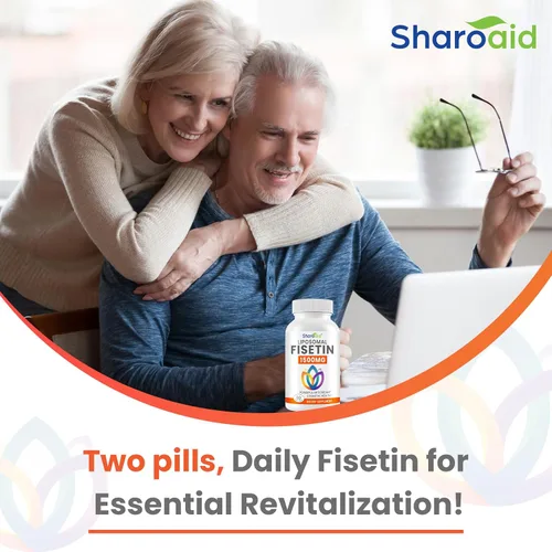 Vista 6 de Suplementos de fisetina de 1500 mg, potente absorción con entrega liposomal, 98% de fisetina pura, antioxidante de polifenol para un envejecimiento