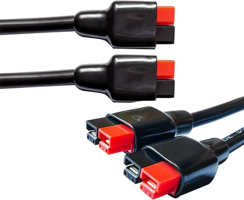 Vista 4 de Cable divisor en Y 45A, cable de extensión de conector 45A, adaptador de cargador de batería, cable de extensión de panel solar de 14 AWG, 27.6