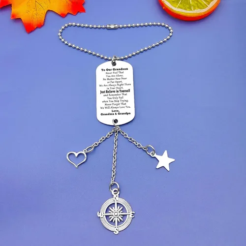 Vista 2 de Regalos para nieto de la abuela, adorno colgante de automóvil, regalos para nieto de la abuela, accesorios colgantes para espejo de automóvil
