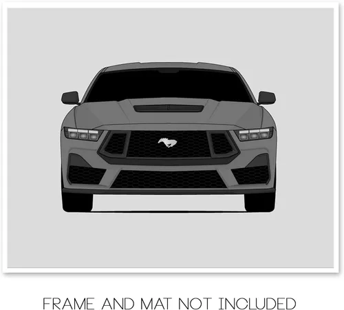 Vista 2 de Custom Car Posters Handmade Poster compatible with Ford Mustang GT (2024-Present) S650 Print Wall Art Décor - 8x10 Metallic Print (Unframed)