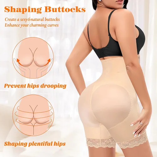 Vista 5 de Pantalones cortos moldeadores de cintura alta para mujer, adelgazantes, moldeadores de muslos, pantalones cortos para debajo de los vestidos