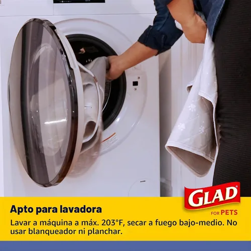 Vista 4 de Glad para Mascotas Almohadillas Reutilizables para Orina de Perro, Gris con Huellas de Patas - Almohadillas Lavables para Orinar para Perros