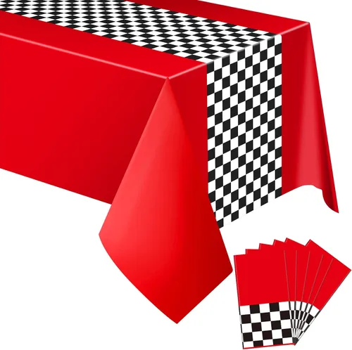Vista 8 de Irenare 2 hojas de suministros para fiesta de cumpleaños de autos, decoraciones de fiesta de carreras, mantel de carretera, tapete de pista