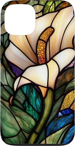 Vista 7 de iPhone 16 Calla Lily Stained Glass Case