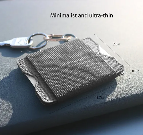 Vista 2 de Tarjetero minimalista para mujeres y hombres, Negro A, Minimalista