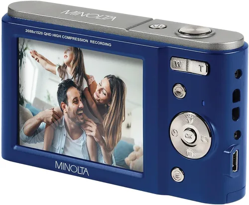 Vista 5 de Minolta Cámara digital MND20 de 44 MP - Video Ultra HD de 2.7K, zoom digital 16X, estabilización antivibración, lapso de tiempo, detección facial
