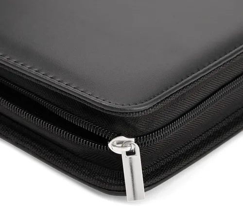 Vista 3 de Bright Creations Carpeta de tarjetas de piel sintética – Carpeta de tarjetas de intercambio de 360 grados con carga lateral – Almacenamiento