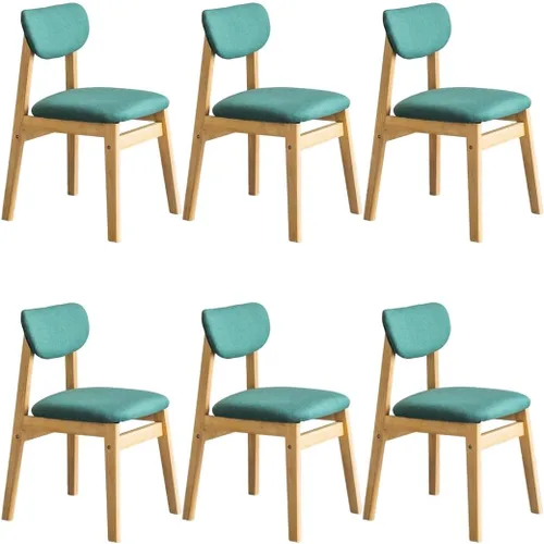 Vista 15 de YVYKFZD Dining Chairs Set, Solid Wood Kitchen Chairs, Upholstered Dining Room Chair with Curved Backrest, Living Room Chair with Removable Fabric