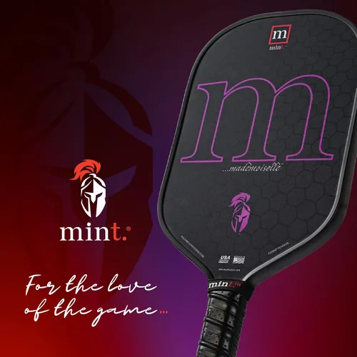 Vista 5 de Mint Sport Mademoiselle - Pala de pickleball T700 de fibra de carbono con núcleo de polipropileno de 0.63 pulgadas, superficie giratoria