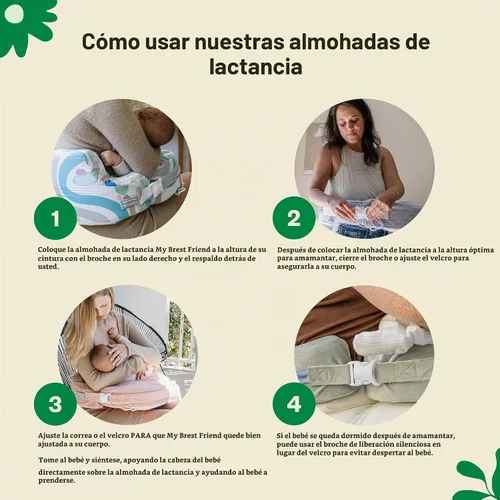 Vista 5 de My Brest Friend Almohada de Lactancia - Deluxe - Comodidad Mejorada con Funda - Almohada Ergonómica de Lactancia para Máximo Soporte para Mamá