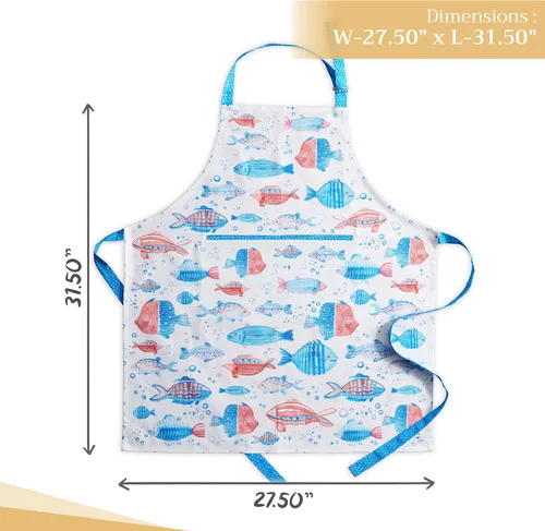 Vista 1247 de Maison d' Hermine Delantales para mujer con bolsillo, 100% algodón (27.50 x 31.50 pulgadas)