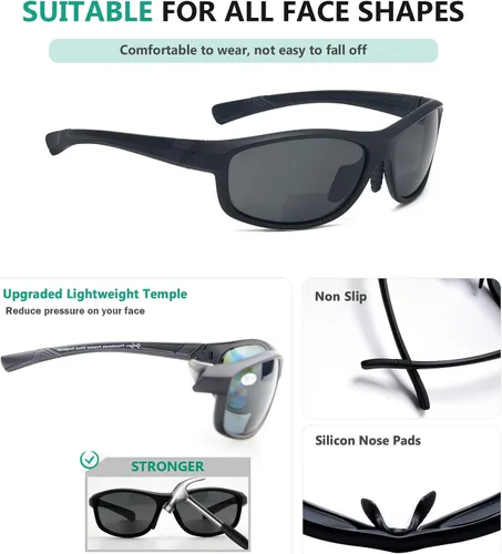 Vista 4 de Eyekepper Gafas de sol deportivas bifocales polarizadas para mujer