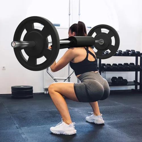 Vista 8 de VEVOR Safety Squat Bar, 700 & 1500 LBS, Plus 500 LBS Hex Barbell Trap Bar, Ideal for Squats, Deadlifts, Lunges, Rehab