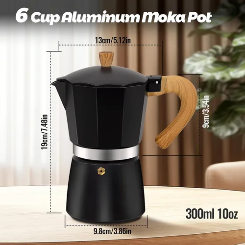Vista 143 de Cafetera clásica de aluminio para 3 tazas Azul