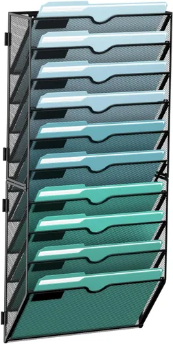 Vista 7 de SUPEASY Organizador de archivos de pared de 6 niveles, archivos de pared colgantes para papeles, carpetas, revistas, organizador de pared