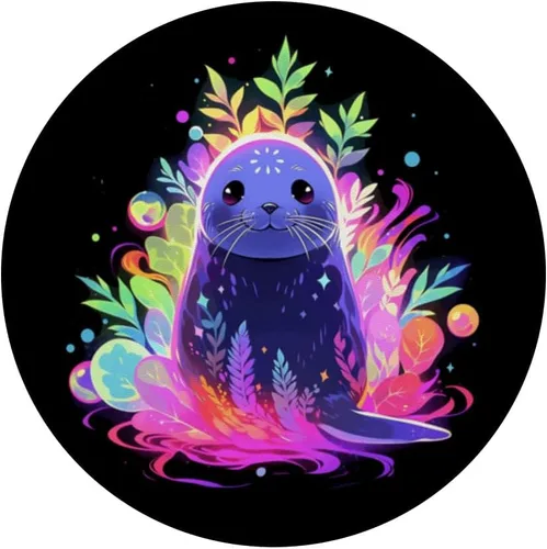 Vista 3 de PopSockets PopGrip intercambiables con sello de león marino marino