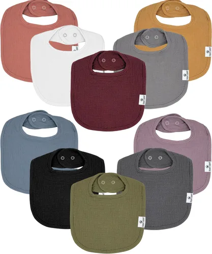 Vista 31 de Diaper Squad 10-Pack Organic Cotton Baby Bibs for Baby Boy, Girl Pastel