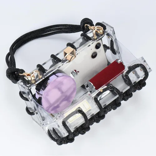 Vista 5 de ARTLUXE Bolso de mano acrílico con diamantes de imitación para boda y fiesta
