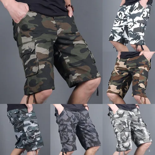 Vista 2 de Eashery Shorts for Men,Mens Summer Pants Drawstring Loose Casual Sports Shorts Running Straight Five Points Beach Pants