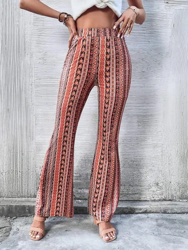 Vista 4 de OYOANGLE Pantalones de yoga acampanados para mujer, pantalones de yoga de cintura alta, corte de bota, leggings de yoga