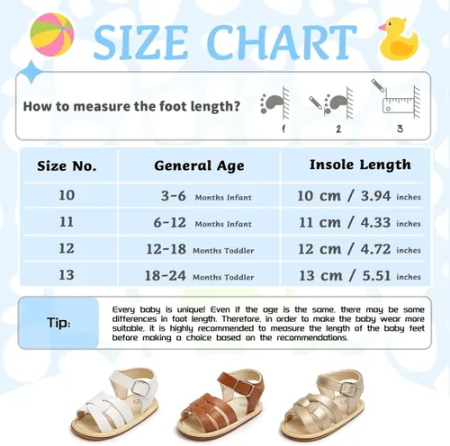 Vista 6 de ohsofy Sandalias para bebés y niñas, zapatos de playa de verano para exteriores, casuales, con suela de goma, zapatos planos de princesa