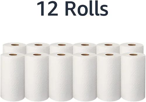 Vista 3 de AmazonCommercial - Toallas de papel de cocina adaptadas de 2 capas, color blanco (SOFI-054) A granel Tamaño adaptable Envueltas