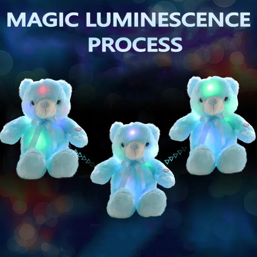 Vista 4 de Osos de peluche LED, animales de peluche, lindo oso brillante con luces de peluche, juguetes creativos luminosos de colores para habitación, niños