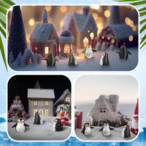 Vista 2 de JellyArch 30 piezas de figuras de pingüino en miniatura Figuras de pingüino de resina al por mayor 2.2 cm de adorno para pastel Mini juguetes Animal