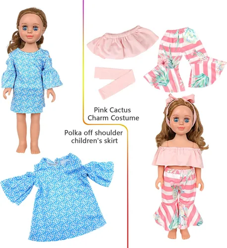 Vista 5 de MSYO 10 piezas de ropa de muñeca, ropa de muñeca de 18 pulgadas, ropa de muñeca de bebé, para muñecas de 16 a 18 pulgadas, vestidos de encaje