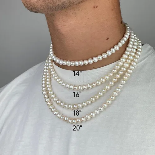 Vista 7 de Collar de perlas para hombre, gargantilla de perlas sintéticas para mujer, joyería de verano